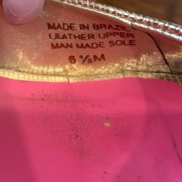 Lilly Pulitzer Resort Chic Peep Toe Gold Cork Wedge Heel Sz 6.5 - Picture 4 of 8